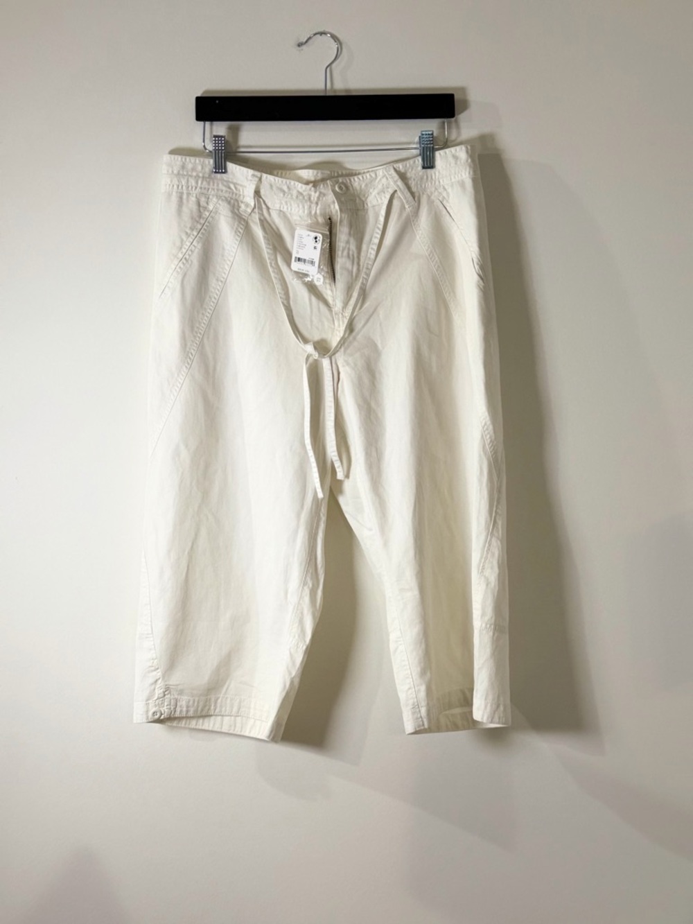 Free People Cream Drawstring Capris